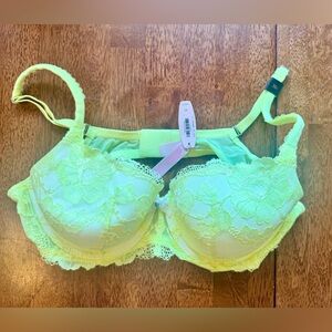 NWT Victoria's Secret Neon Yellow Lace Bra